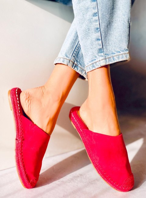 Klapki espadryle full kolor MARINA RED