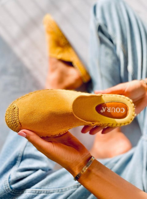 Klapki espadryle full kolor MARINA YELLOW