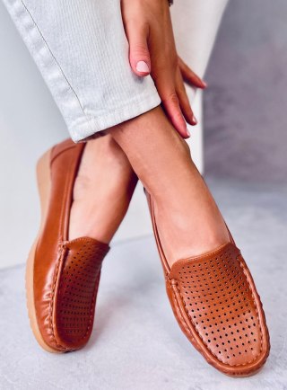 Mokasyny damskie ażurowe ILIN CAMEL