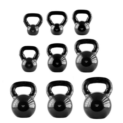 Kettlebell żeliwny pokryty winylem HMS black KNV28