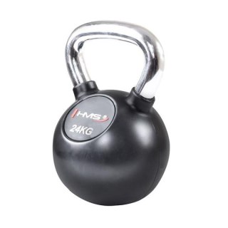 Kettlebell żeliwny uchwyt chrom ogumowany HMS KGC24