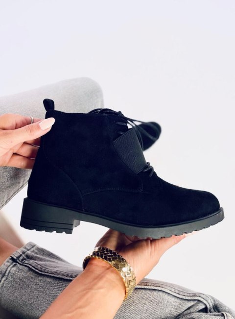 Botki sznurowane ANJA BLACK Botki sznurowane ANJA BLACK