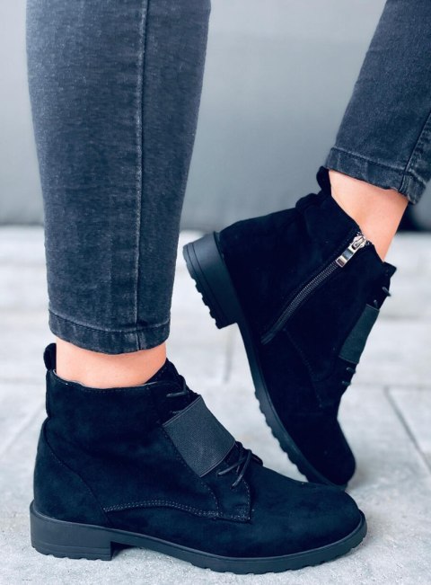 Botki sznurowane ANJA BLACK Botki sznurowane ANJA BLACK
