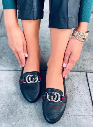 Mokasyny damskie CRYSTAL BLACK