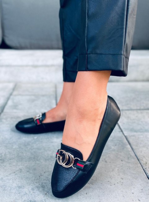 Mokasyny damskie CRYSTAL BLACK Mokasyny damskie CRYSTAL BLACK