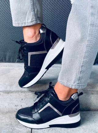 Sneakersy na koturnie WISTO BLACK