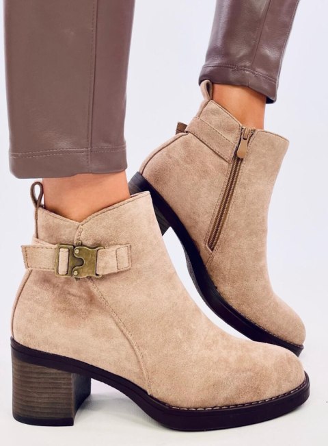 Botki klasyczne na obcasie MARSHA KHAKI Botki klasyczne na obcasie MARSHA KHAKI