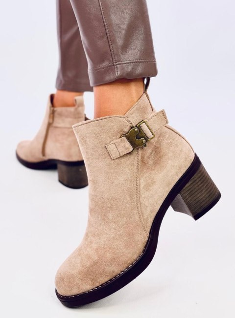 Botki klasyczne na obcasie MARSHA KHAKI Botki klasyczne na obcasie MARSHA KHAKI