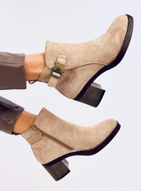 Botki klasyczne na obcasie MARSHA KHAKI Botki klasyczne na obcasie MARSHA KHAKI