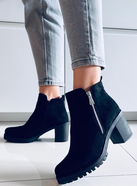 Botki na obcasie SADIE BLACK SUEDE