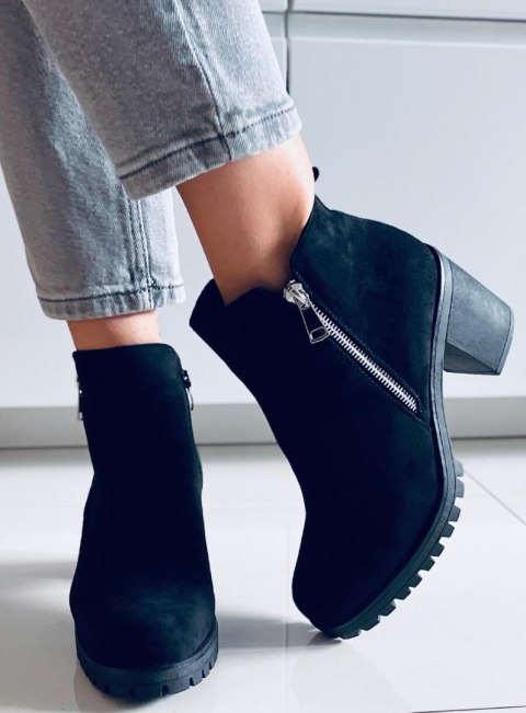 Botki na obcasie SADIE BLACK SUEDE