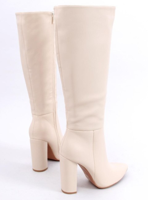 Kozaki na obcasie klasyczne TIFFANY BEIGE Kozaki na obcasie klasyczne TIFFANY BEIGE