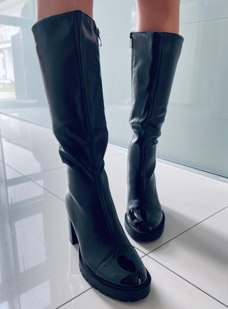 Kozaki na szerokim obcasie ANGIE BLACK
