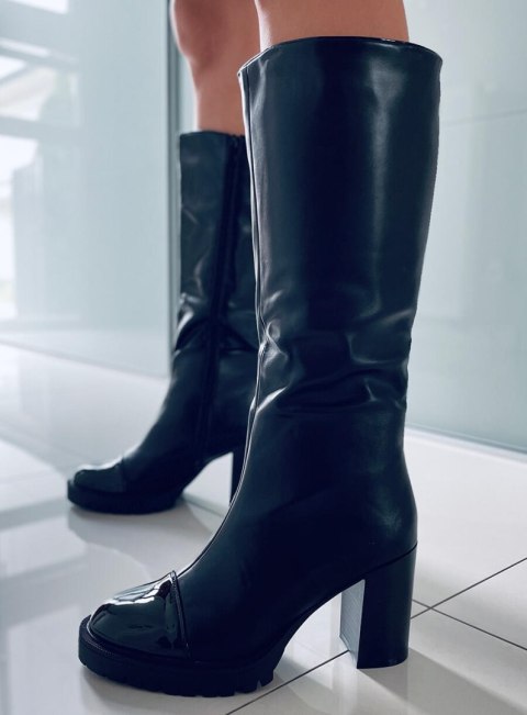 Kozaki na szerokim obcasie ANGIE BLACK Kozaki na szerokim obcasie ANGIE BLACK