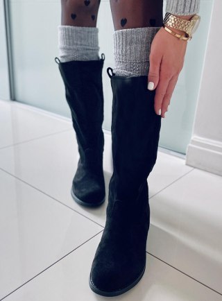 Kozaki z prostą cholewką UNNU BLACK