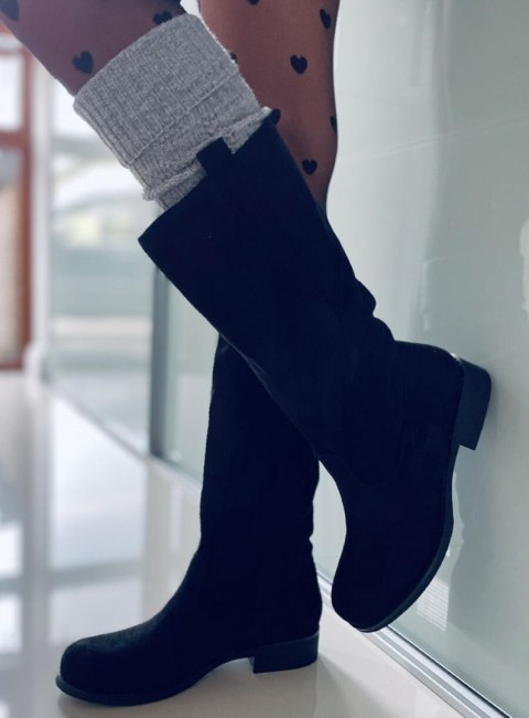Kozaki z prostą cholewką UNNU BLACK Kozaki z prostą cholewką UNNU BLACK