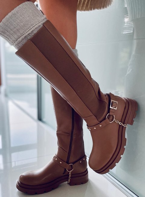 Oficerki damskie YUNA CAMEL Oficerki damskie YUNA CAMEL
