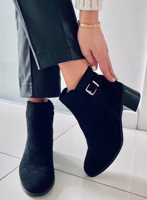 Botki na obcasie CYNDI BLACK SUEDE Botki na obcasie CYNDI BLACK SUEDE