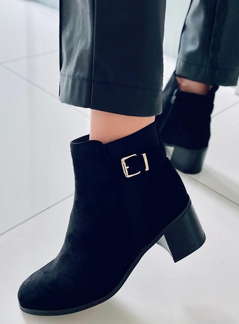 Botki na obcasie CYNDI BLACK SUEDE Botki na obcasie CYNDI BLACK SUEDE