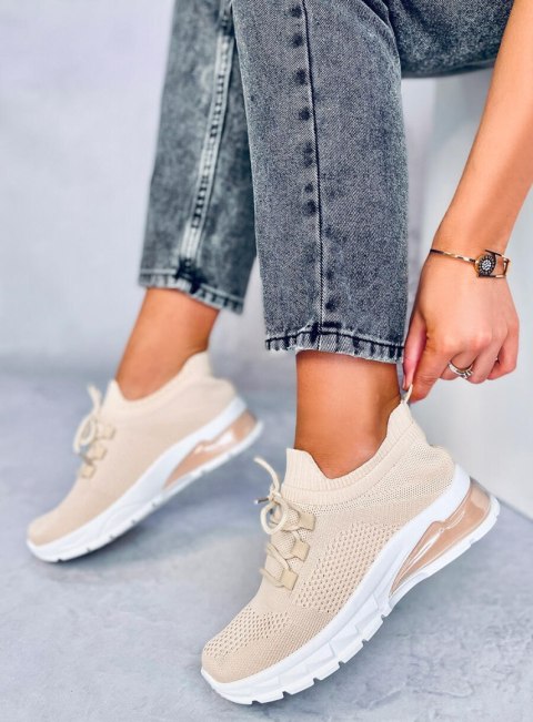 Buty sportowe skarpetkowe CARUSO BEIGE