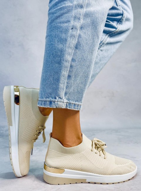 Buty sportowe skarpetkowe WELO BEIGE Buty sportowe skarpetkowe WELO BEIGE