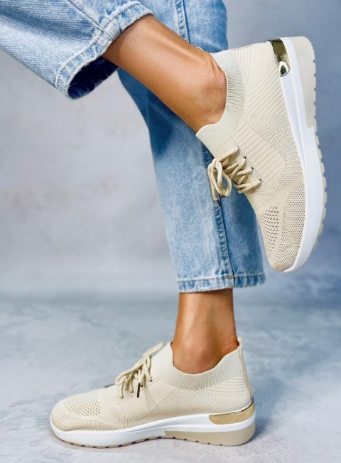 Buty sportowe skarpetkowe WELO BEIGE Buty sportowe skarpetkowe WELO BEIGE