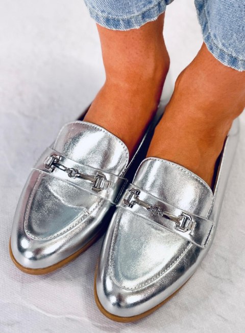 Mokasyny damskie JUSS SILVER Mokasyny damskie JUSS SILVER