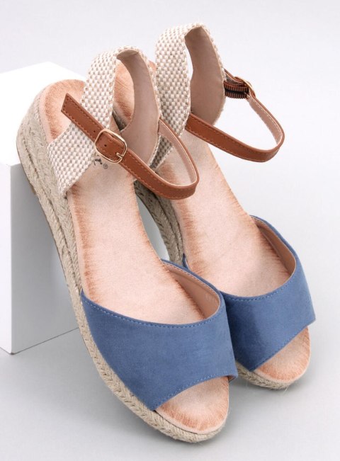 Sandałki espadryle na koturnie EAKES BLUE