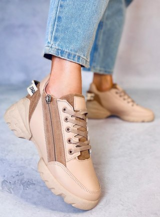 Sneakersy na koturnie HELSER KHAKI