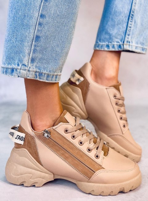 Sneakersy na koturnie HELSER KHAKI