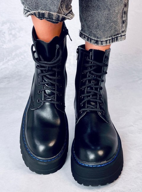 Botki glany na platformie HAMEL BLACK/BLUE Botki glany na platformie HAMEL BLACK/BLUE