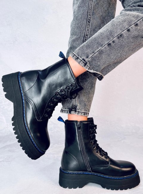 Botki glany na platformie HAMEL BLACK/BLUE Botki glany na platformie HAMEL BLACK/BLUE