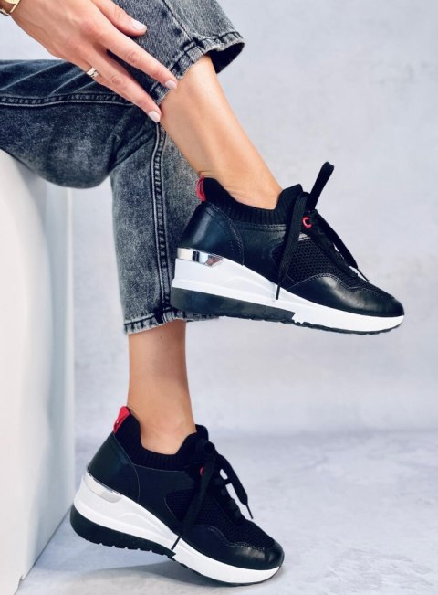 Sneakersy na koturnie FENIX BLACK Sneakersy na koturnie FENIX BLACK