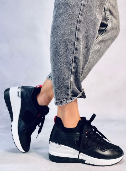 Sneakersy na koturnie FENIX BLACK Sneakersy na koturnie FENIX BLACK