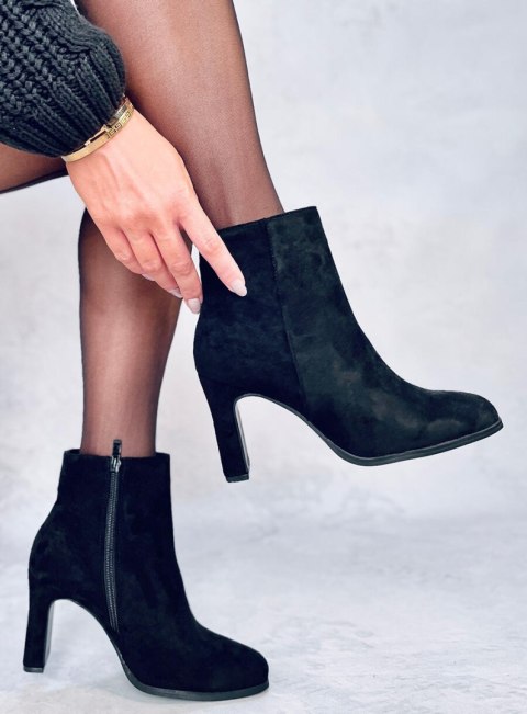 Botki na obcasie MADISON BLACK SUEDE Botki na obcasie MADISON BLACK SUEDE