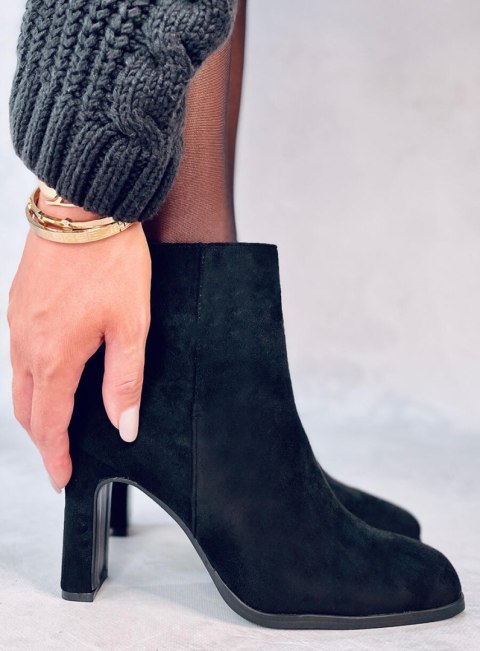 Botki na obcasie MADISON BLACK SUEDE Botki na obcasie MADISON BLACK SUEDE