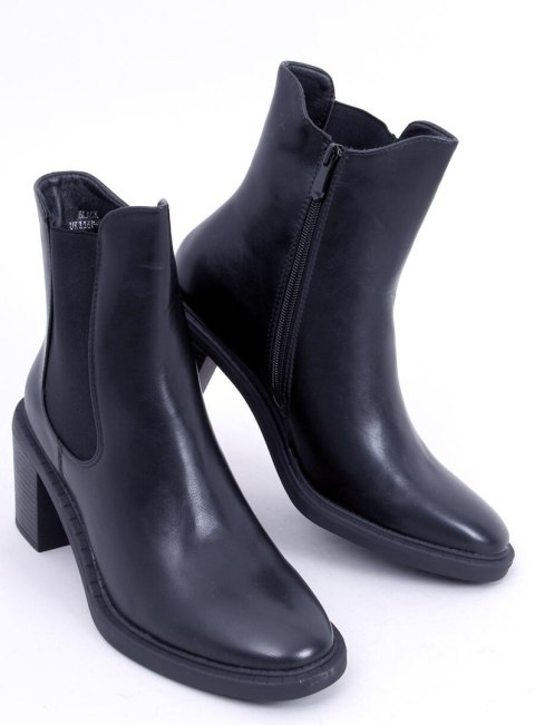Botki na obcasie klasyczne CLEA BLACK Botki na obcasie klasyczne CLEA BLACK