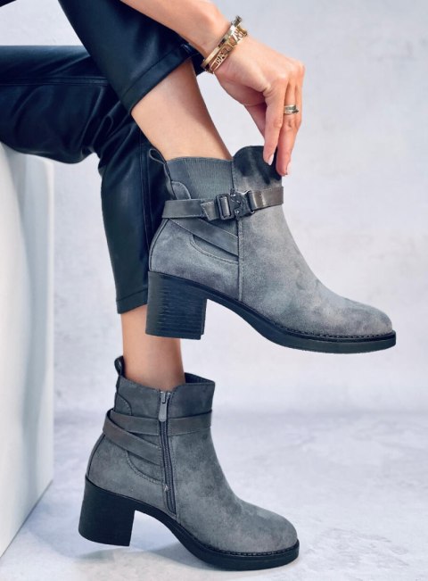 Botki na stabilnym obcasie YONDA GREY Botki na stabilnym obcasie YONDA GREY