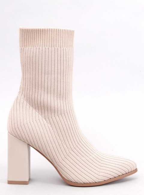 Botki skarpetkowe na obcasie KRYSTAL BEIGE Botki skarpetkowe na obcasie KRYSTAL BEIGE