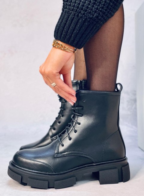 Botki sznurowane COLEY BLACK Botki sznurowane COLEY BLACK