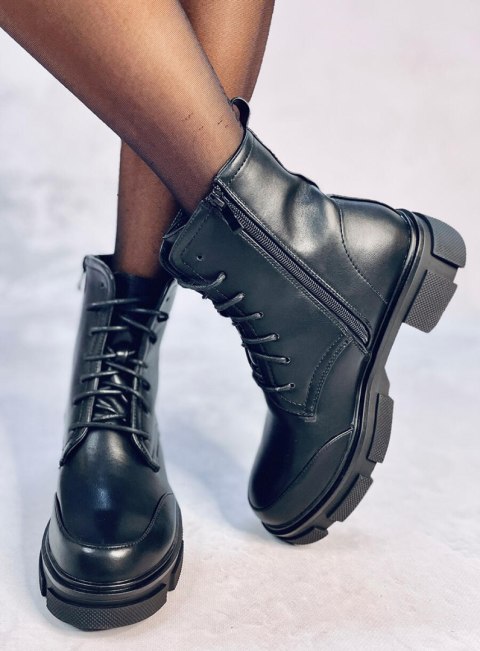 Botki sznurowane COLEY BLACK Botki sznurowane COLEY BLACK
