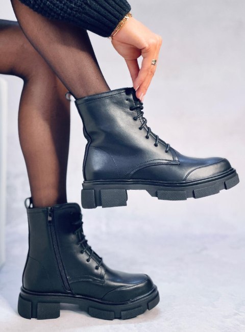 Botki sznurowane COLEY BLACK Botki sznurowane COLEY BLACK