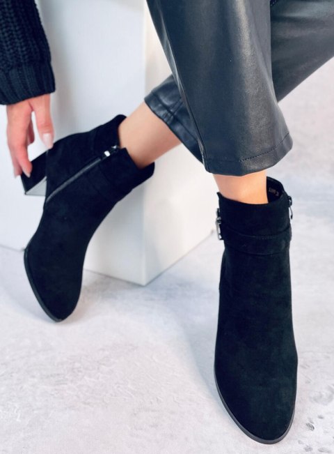 Eleganckie botki na obcasie KHALIA BLACK Eleganckie botki na obcasie KHALIA BLACK
