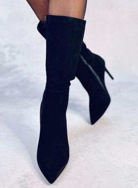 Kozaki na szpilce zamszowe klasyczne MARISSA BLACK Kozaki na szpilce zamszowe klasyczne MARISSA BLACK