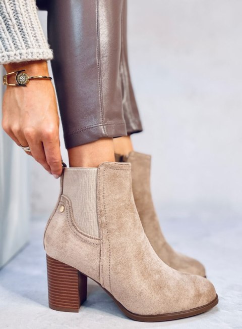 Botki klasyczne na obcasie ROSEY KHAKI Botki klasyczne na obcasie ROSEY KHAKI