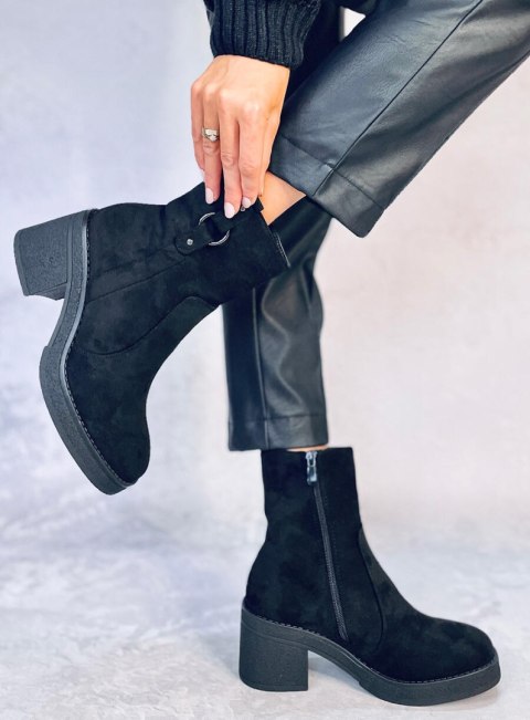 Botki na szerokim obcasie COOKE BLACK Botki na szerokim obcasie COOKE BLACK