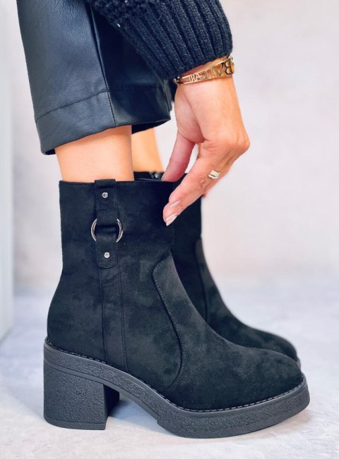 Botki na szerokim obcasie COOKE BLACK Botki na szerokim obcasie COOKE BLACK