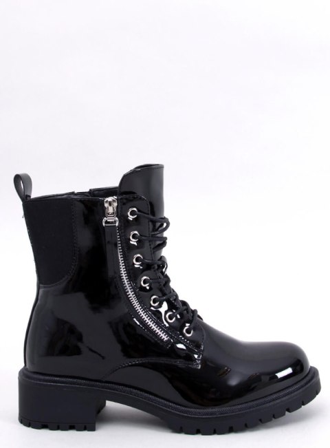Botki sznurowane lakierowane DENDY BLACK Botki sznurowane lakierowane DENDY BLACK