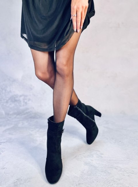 Botki zamszowe na obcasie DIANES BLACK Botki zamszowe na obcasie DIANES BLACK