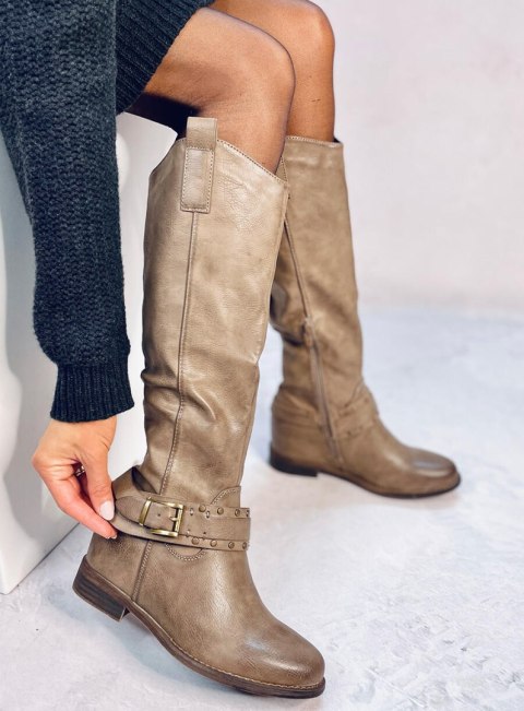 Kozaki na ukrytym koturnie WATSON KHAKI Kozaki na ukrytym koturnie WATSON KHAKI
